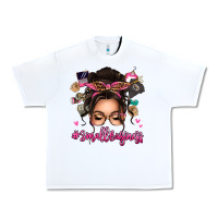 White Small business messy bun Urban Heavy Tee - texasbilliewilder