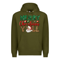 Army Green merry christmas y'all Premium Hoodie - BundleAndBundleShop