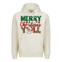 Oatmeal Heather merry christmas y'all Premium Hoodie - BundleAndBundleShop