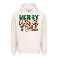 Pale Pink merry christmas y'all Premium Hoodie - BundleAndBundleShop