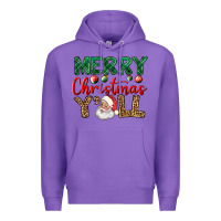 Purple merry christmas y'all Premium Hoodie - BundleAndBundleShop
