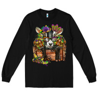 Black mardi gras goat Long Sleeve Tee - CowGirlArtShop