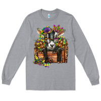 Heather Grey mardi gras goat Long Sleeve Tee - CowGirlArtShop