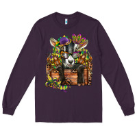 Plum mardi gras goat Long Sleeve Tee - CowGirlArtShop