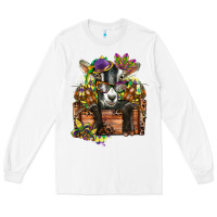 White mardi gras goat Long Sleeve Tee - CowGirlArtShop