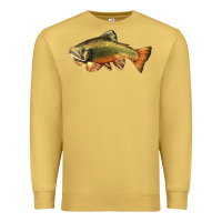 Antique Gold leaping brook trout Premium Sweatshirt - LillyAllenDesigns
