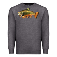 Charcoal Heather leaping brook trout Premium Sweatshirt - LillyAllenDesigns