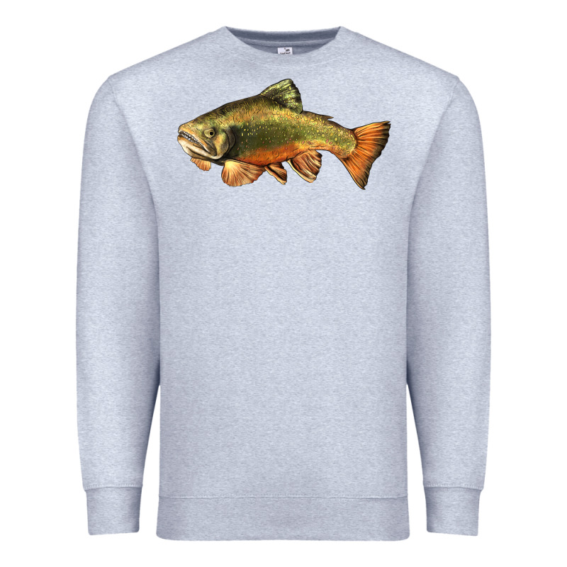 Leaping Brook Trout Premium Sweatshirt by LillyAllenDesigns | Teevron