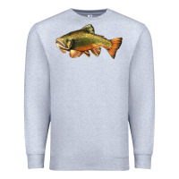 Heather Grey leaping brook trout Premium Sweatshirt - LillyAllenDesigns