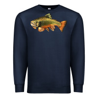 Navy leaping brook trout Premium Sweatshirt - LillyAllenDesigns