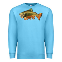 Ocean Blue leaping brook trout Premium Sweatshirt - LillyAllenDesigns