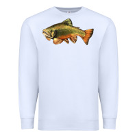 White leaping brook trout Premium Sweatshirt - LillyAllenDesigns