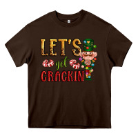 Chocolate Brown Let's get crackin Christmas Heavy Core Tee - NancyCooperArtShop