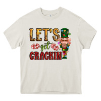 Cream Let's get crackin Christmas Heavy Core Tee - NancyCooperArtShop