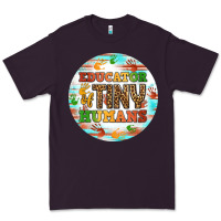 Plum educator of tiny humans round earring Premium Tee - BundleAndBundleShop