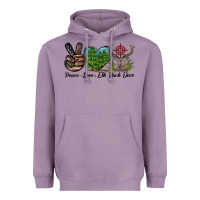 Lavender Peace Love Elk Buck Deer Heavyweight Hoodie - LillyAllenDesigns