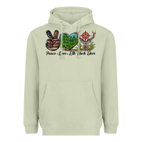 Matcha Peace Love Elk Buck Deer Heavyweight Hoodie - LillyAllenDesigns
