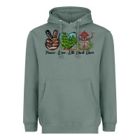 Sage Peace Love Elk Buck Deer Heavyweight Hoodie - LillyAllenDesigns