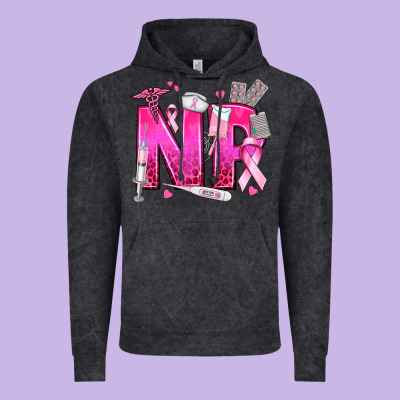 Breast Cancer Np Nurse Practitioner Vintage Hoodie Designed By Texasbilliewilder