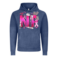 Vintage Denim breast cancer np nurse practitioner Vintage Hoodie - texasbilliewilder