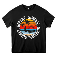 Black sunrise sunburn sunset repeat retro vintage gift vacation t shirt Heavy Core Tee - tuanDangUi