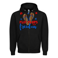 Black flip flops and freedom Zipper Hoodie - BundleAndBundleShop