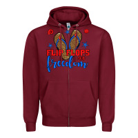 Burgundy flip flops and freedom Zipper Hoodie - BundleAndBundleShop