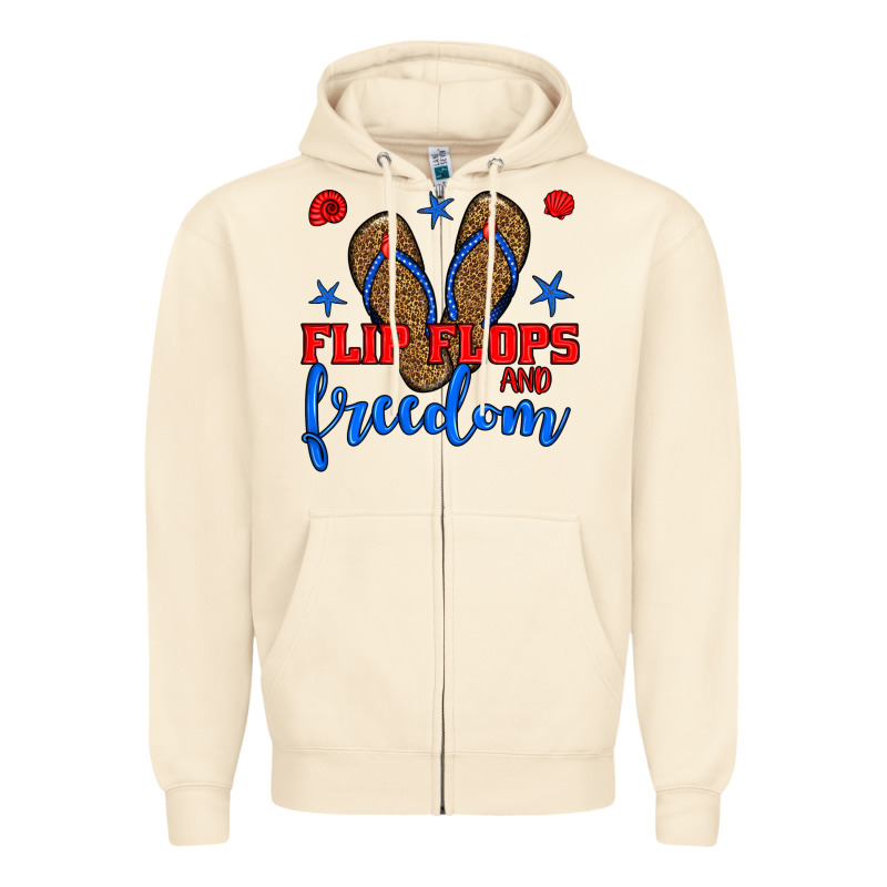 Flip Flops And Freedom Zipper Hoodie by BundleAndBundleShop | Teevron