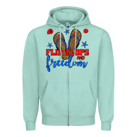 Seafoam flip flops and freedom Zipper Hoodie - BundleAndBundleShop