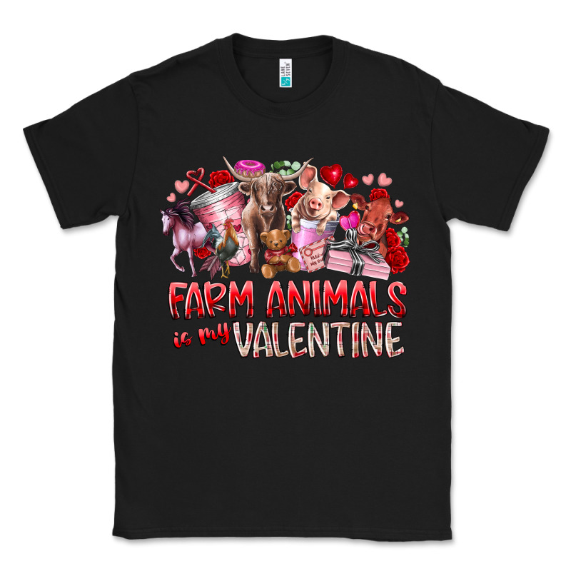 Farm Animals Is My Valentine Classic Tee by RacoonDesign | Teevron