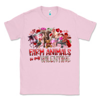 Bubblegum Pink farm animals is my valentine Classic Tee - RacoonDesign
