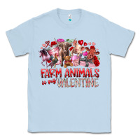 Dusty Blue farm animals is my valentine Classic Tee - RacoonDesign