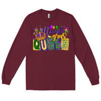 Burgundy mardi gras queen Long Sleeve Tee - CowGirlArtShop