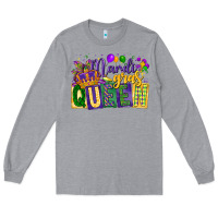Heather Grey mardi gras queen Long Sleeve Tee - CowGirlArtShop