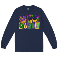 Navy mardi gras queen Long Sleeve Tee - CowGirlArtShop