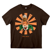 Chocolate Brown basil brush retro japanese Heavy Core Tee - tuanDangUi