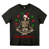 Asphalt Merry Christmas skeleton Heavy Core Tee - NancyCooperArtShop