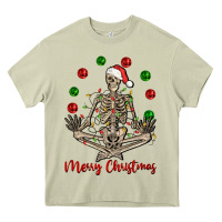 Mossy Merry Christmas skeleton Heavy Core Tee - NancyCooperArtShop