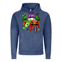 Vintage Denim Halloween lips Vintage Hoodie - NancyCooperArtShop