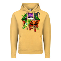 Vintage Mustard Halloween lips Vintage Hoodie - NancyCooperArtShop