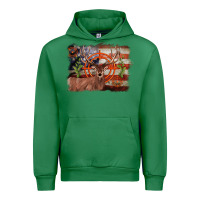Emerald deer hunting target american flag  background Urban Hoodie - BarkalooDesign