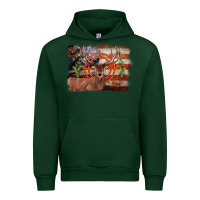 Forest Green deer hunting target american flag  background Urban Hoodie - BarkalooDesign