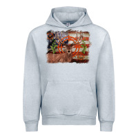 Heather Grey deer hunting target american flag  background Urban Hoodie - BarkalooDesign