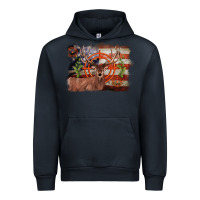 Navy deer hunting target american flag  background Urban Hoodie - BarkalooDesign