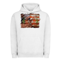 Pigment Lunar Rock deer hunting target american flag  background Urban Hoodie - BarkalooDesign