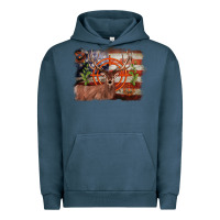 Pigment Midnight Navy deer hunting target american flag  background Urban Hoodie - BarkalooDesign