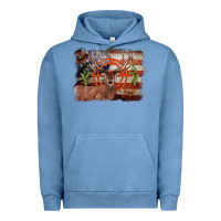 Pigment Pebble Blue deer hunting target american flag  background Urban Hoodie - BarkalooDesign