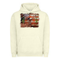 Pigment Pistachio deer hunting target american flag  background Urban Hoodie - BarkalooDesign