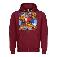 Burgundy western 4th of july seamless pattern Zipper Hoodie - BundleAndBundleShop