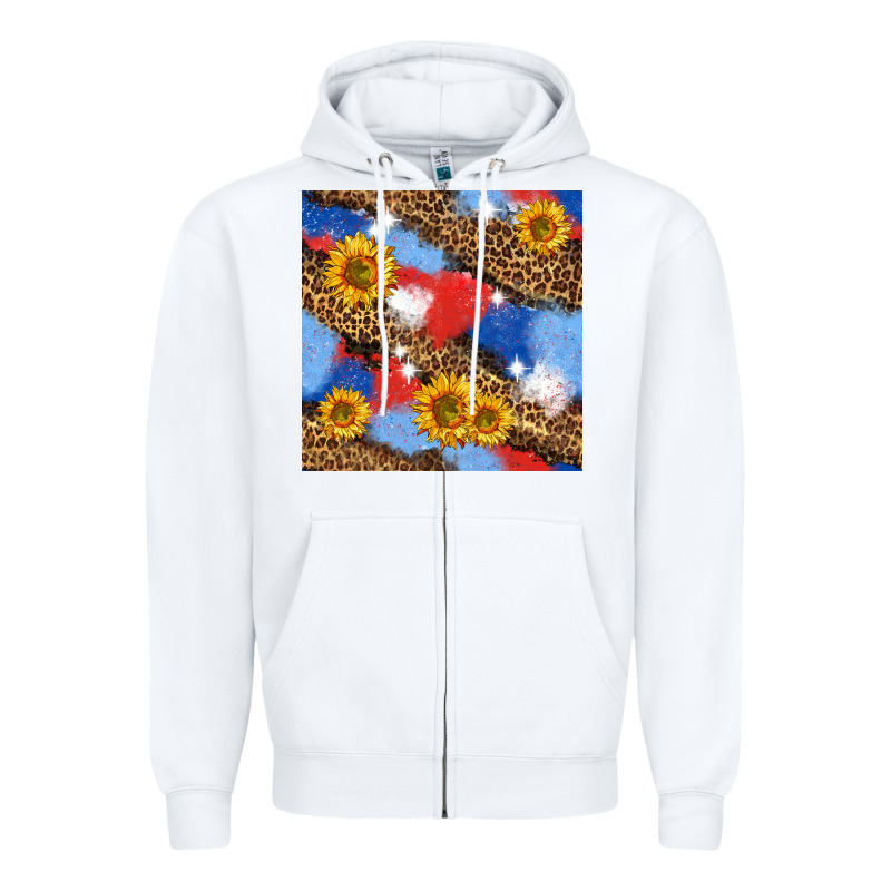 Western 4th Of July Seamless Pattern Zipper Hoodie by BundleAndBundleShop | Teevron